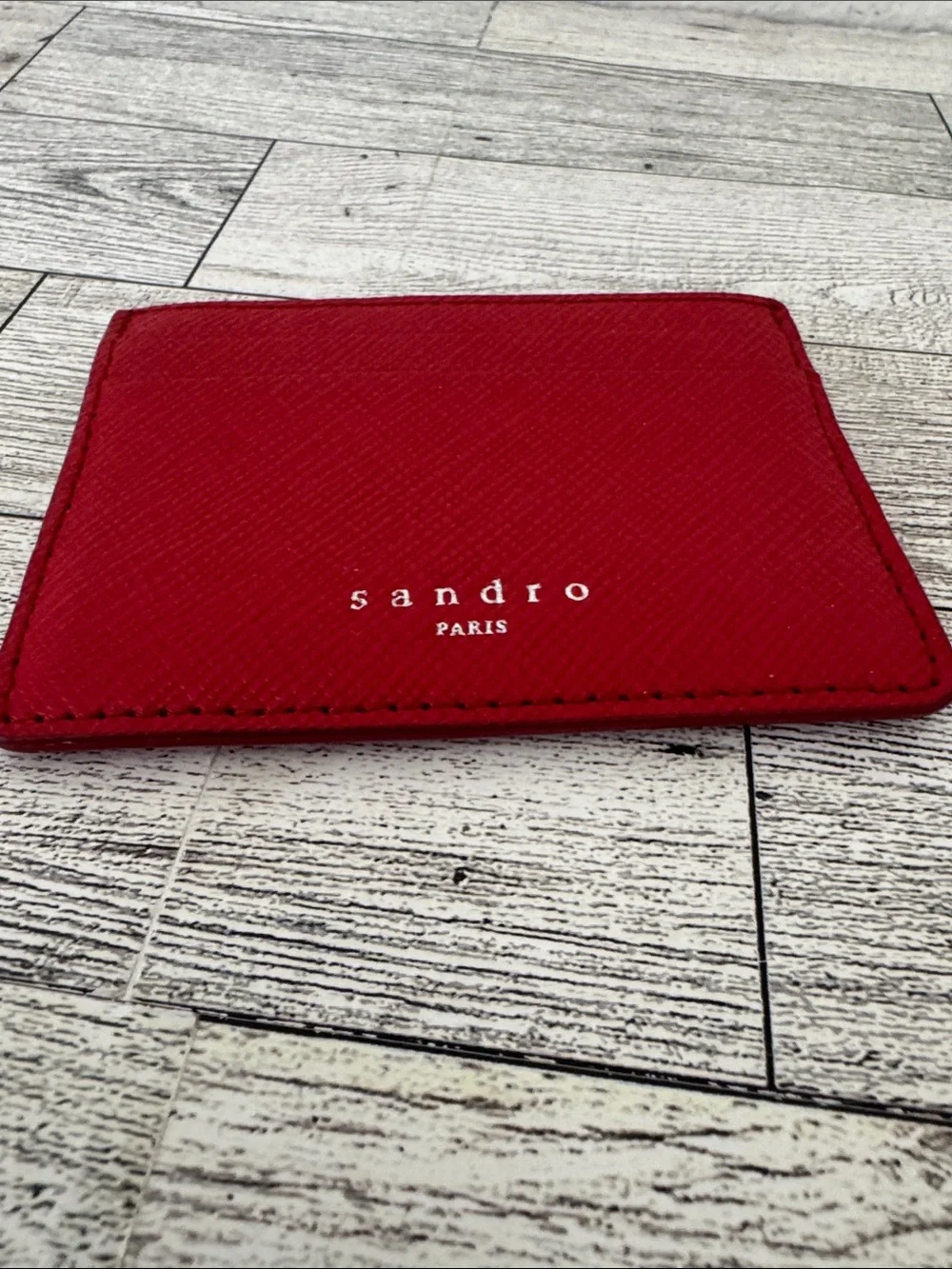 Sandro Paris Red Leather Card Wallet